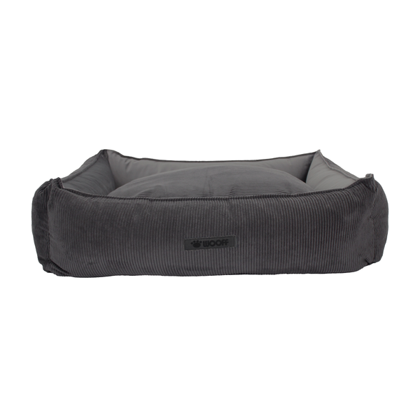 Afbeelding Wooff Cocoon Rib Velours Antraciet - Hondenmand - 90x70x22 cm door Petsplace.nl