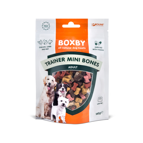 Afbeelding Boxby Trainer Mini Bones - 140 gram door Petsplace.nl