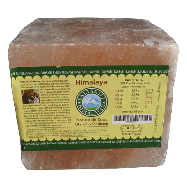 Afbeelding Salt Skill Himalaya Liksteen - Voedingssupplement - 3.50 kg Vierkant door Petsplace.nl