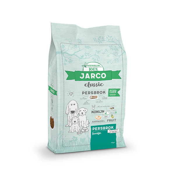 Jarco Dog Classic Adult Persbrok Konijn - Hondenvoer - 4 kg 2-100 Kg