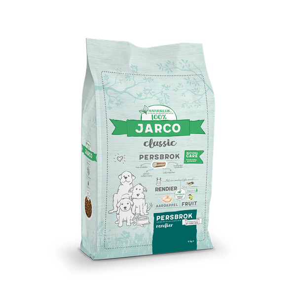 Afbeelding Jarco Dog Classic Adult Persbrok Rendier - Hondenvoer - 4 kg 2-100 Kg door Petsplace.nl