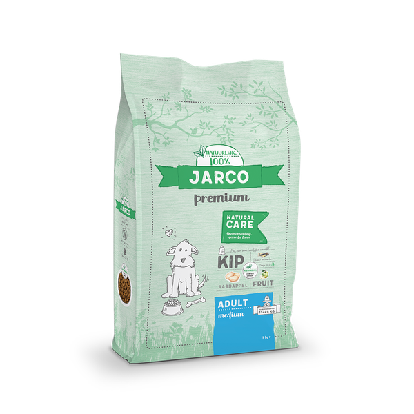 Afbeelding Jarco Dog Natural Medium Adult Kip - Hondenvoer - 2 kg 11-25 Kg door Petsplace.nl