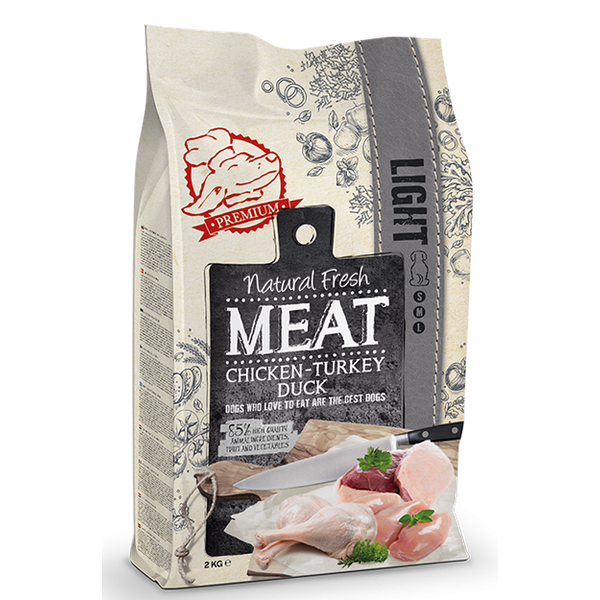 Natural Fresh Meat All Breeds Senior-Light - Hondenvoer - Kip Kalkoen Eend 2 kg S-M-L