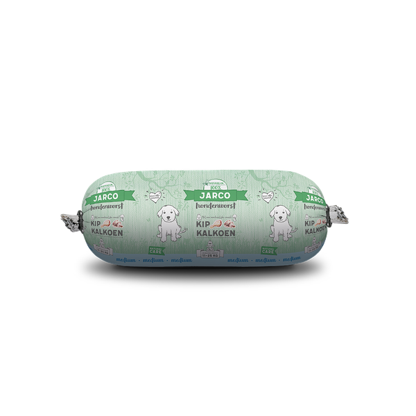 Jarco Dog Verse Worst Medium 450 g - Hondenvoer - Kip&Kalkoen 11-25 Kg