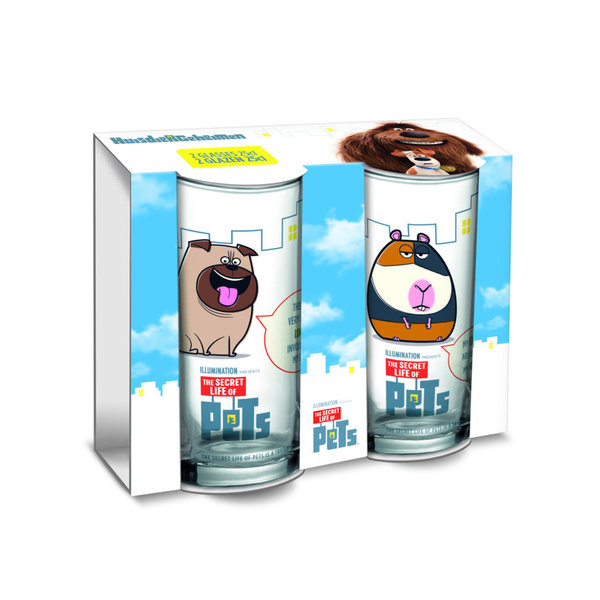 Afbeelding Secret Life Of Pets Glazen Mel En Norbert - Cadeau - 2 stuks door Petsplace.nl