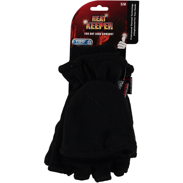 Afbeelding Heatkeeper Thermohandschoen Thinsulate Mittens Fleece Heren Zwart - Handschoenen - S/M door Petsplace.nl