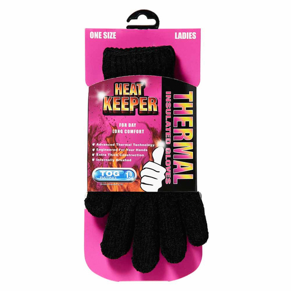 Heatkeeper Handschoen Chenille - Handschoenen - Zwart One Size