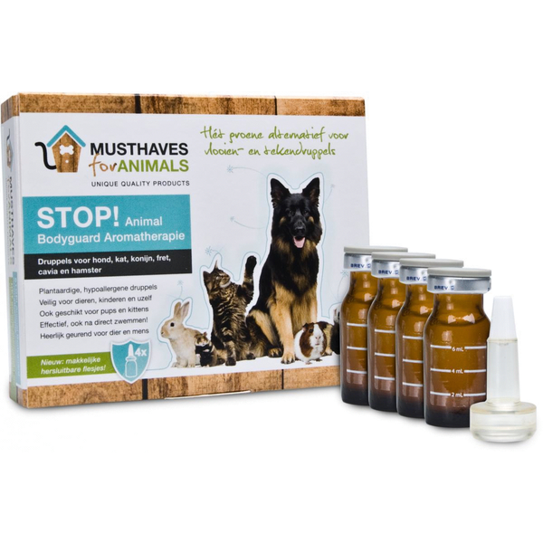 Afbeelding STOP! Animal Bodyguard Aromatherapie 4 x 8 ml door Petsplace.nl