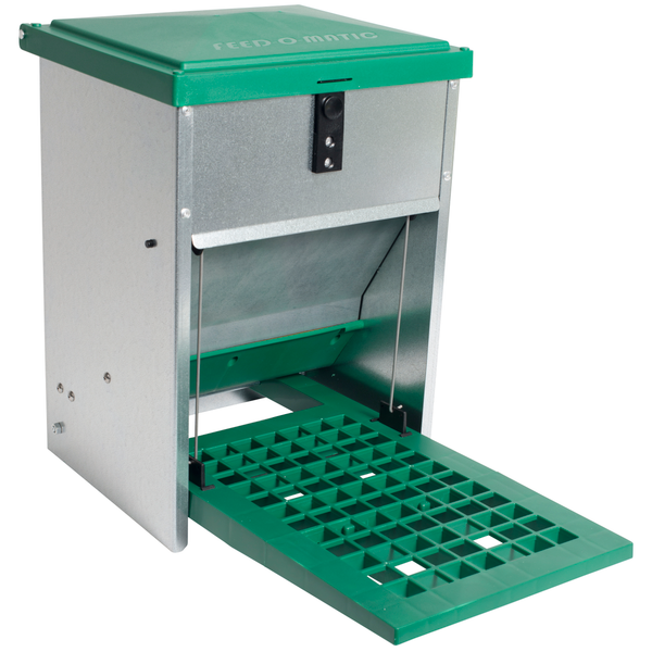 Afbeelding Olba Feedomatic Automatische Voerbak - Voerbak - 40x28x26 cm 5.5 kg Groen Metaal door Petsplace.nl