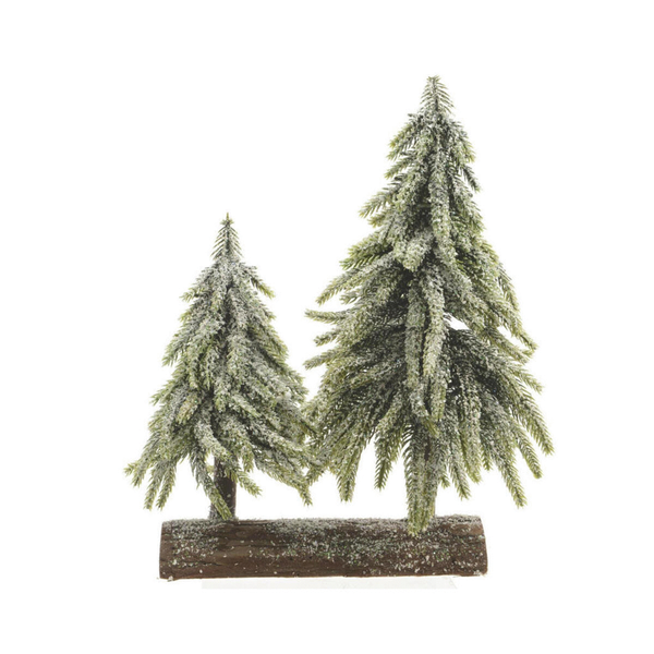 Everlands Mini Bomen Op Stronk - Kerstboom - 28x16x28 cm Groen Tips 218