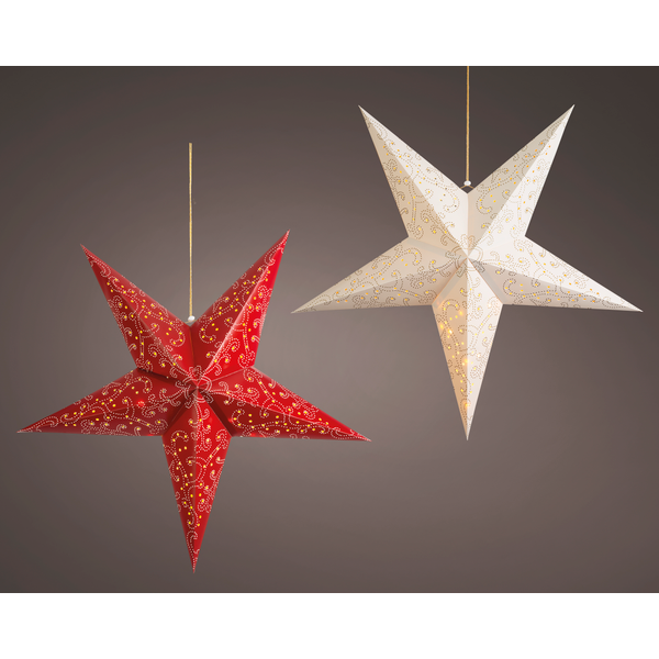 Afbeelding Lumineo Ster Raamdecoratie Met Led - Decoratie - Ø60 cm Warm Wit 20 led door Petsplace.nl