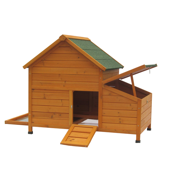 Afbeelding Hm Hok Risoul - Kippenhok - 119x77x98 cm Naturel Groen door Petsplace.nl