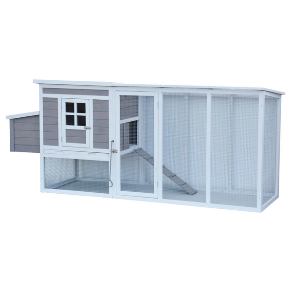 Afbeelding Geen Merk Kippenhok Landal - Kippenhok - 215x104x76 cm Grijs Wit door Petsplace.nl