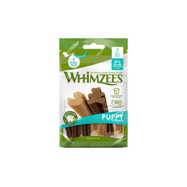 Afbeelding Whimzees Puppy Voordeel Verpakking - Hondensnacks - 125 g 7 stuks M/L door Petsplace.nl