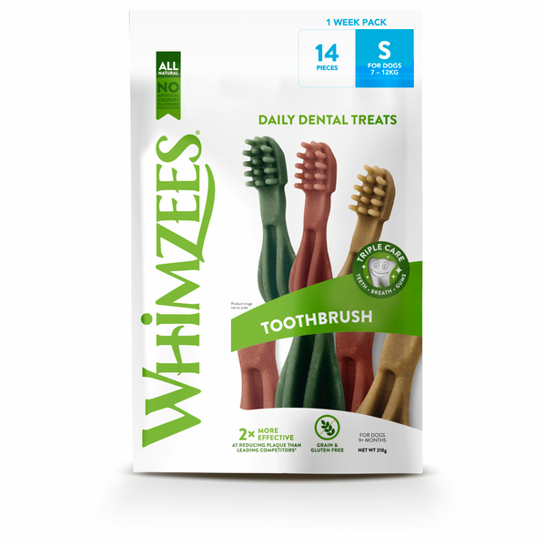 Afbeelding Whimzees Tandenborstel Voordeel Verpakking - Hondensnacks - 8.6 cm 230 g 14 stuks S door Petsplace.nl