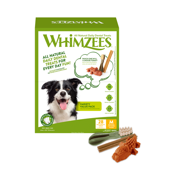 Afbeelding Whimzees Variety Box - Hondensnacks - 840 g 28 stuks door Petsplace.nl