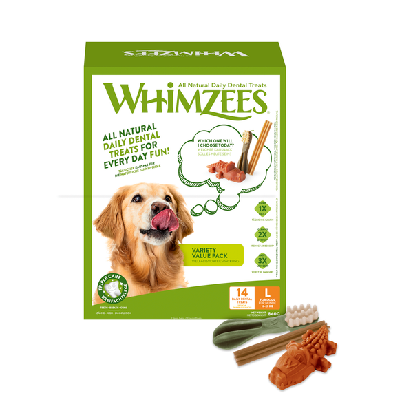 Afbeelding Whimzees Variety Box - Hondensnacks - 840 g 14 stuks door Petsplace.nl