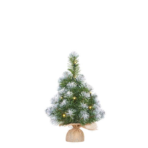 Kerstboom kunststof Norton frosted met verlichting 45x20 cm