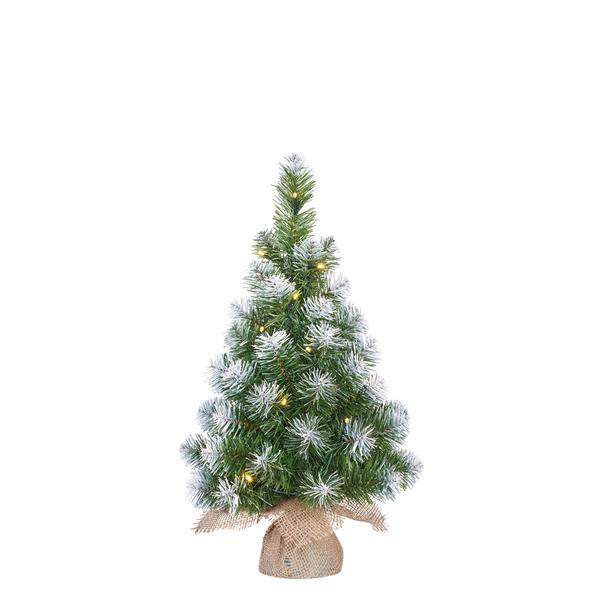 Kerstboom kunststof Norton frosted met verlichting 60 x 23 cm