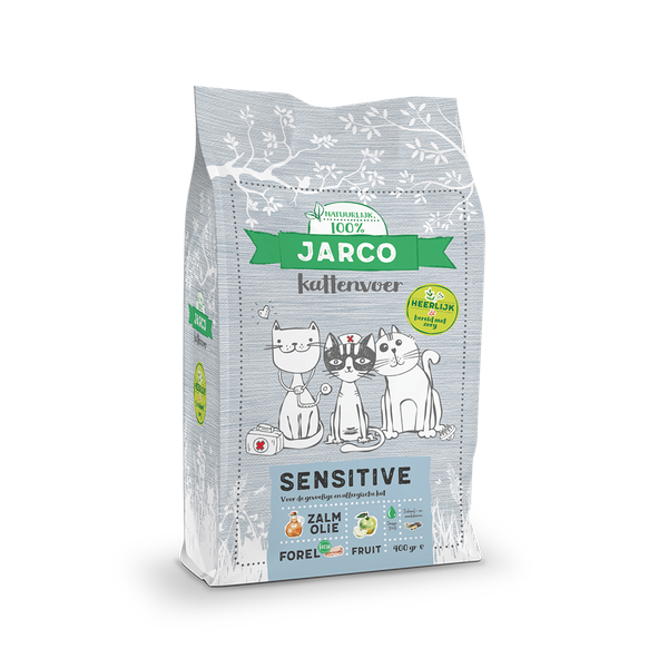 Afbeelding Jarco Premium Cat Vers Sensitive - Kattenvoer - Forel Zalmolie 2 kg Zorg door Petsplace.nl