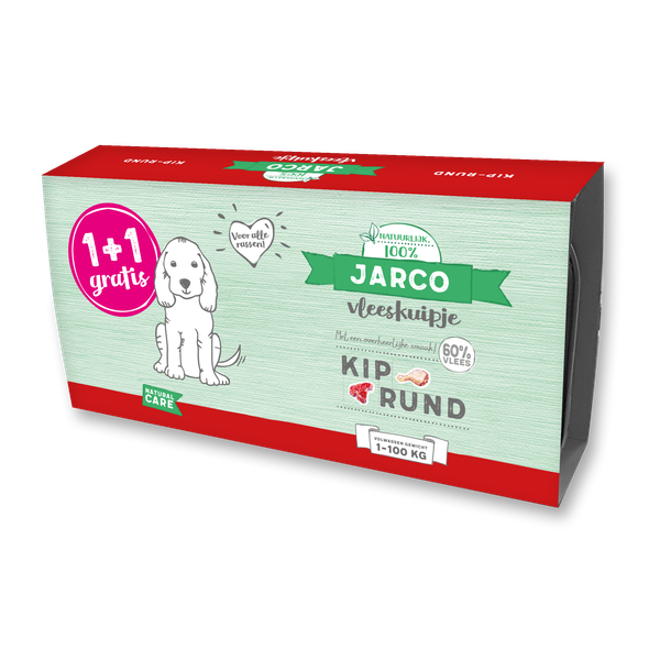 Afbeelding Jarco Dog Vleeskuipje 1+1 2x150 g - Hondenvoer - Kip&Rund 1-100 Kg door Petsplace.nl