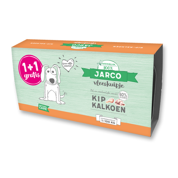 Jarco Dog Vleeskuipje 1+1 2x150 g - Hondenvoer - Kip&Kalkoen 1-100 Kg