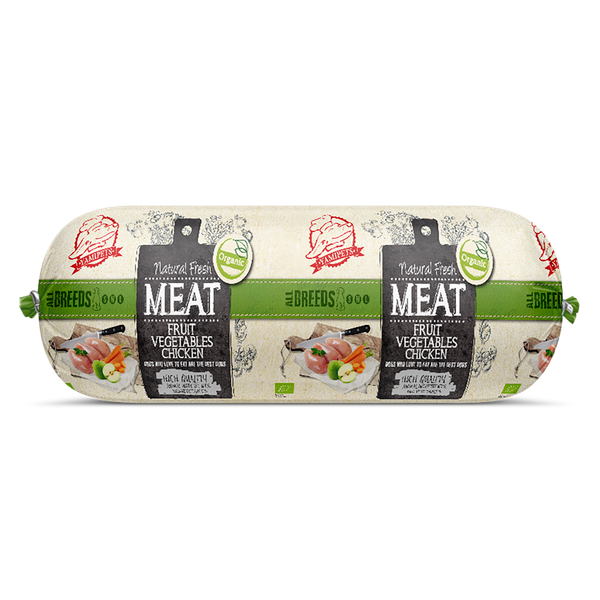 Afbeelding Natural Fresh Meat Worst - Hondenvoer - Fruit Groente Kip 600 g S-M-L door Petsplace.nl