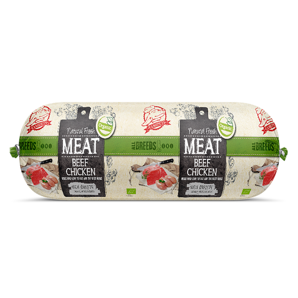 Afbeelding Natural Fresh Meat Worst - Hondenvoer - Rund Kip 600 g S-M-L door Petsplace.nl