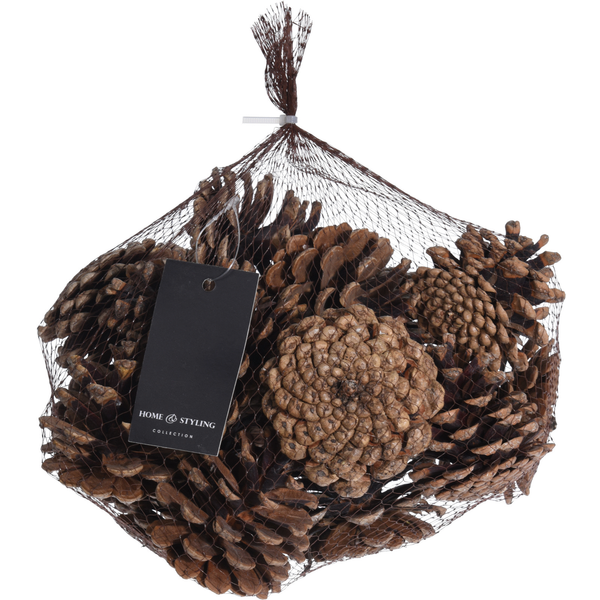 Afbeelding Homestyle Dennenappel Set - Nature - Decoratie - 18x18x18 cm 300 g door Petsplace.nl