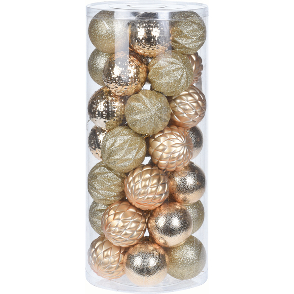 Afbeelding Homestyle Kerstballen 6 Cm - Kerstversiering - 6 cm Goud 35 stuks door Petsplace.nl