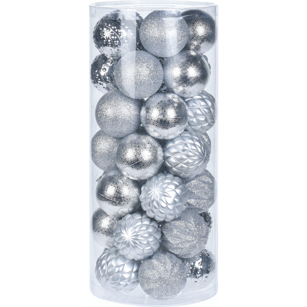 Afbeelding Homestyle Kerstballen 6 Cm - Kerstversiering - 6 cm Zilver 35 stuks door Petsplace.nl