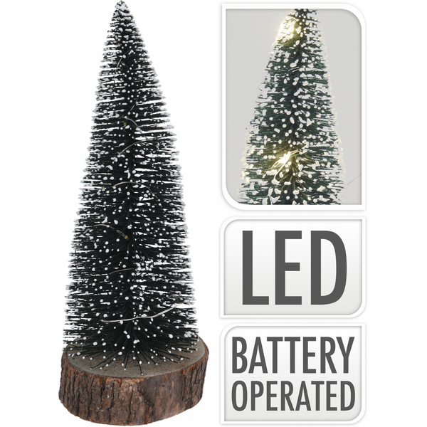 Afbeelding Homestyle Kerstboom Met Led - Kunstkerstboom - 9.5x9.5x25 cm Groen door Petsplace.nl