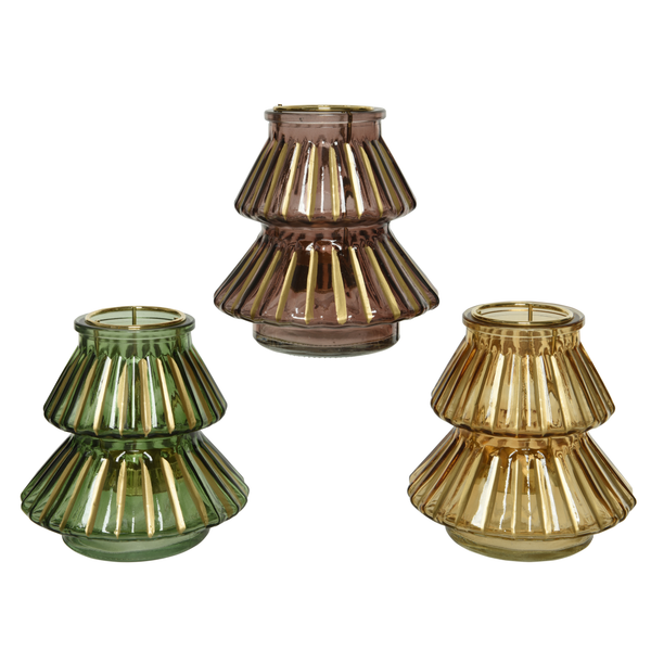 Afbeelding Decoris Theelichthouder Retro - Branders - Ø12x12.50 cm Assorti door Petsplace.nl