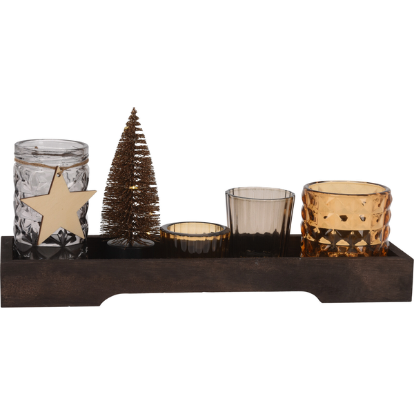 Homestyle Theelichthouder Set 6dlg - Decoratie - 10.5x10x32.5 cm