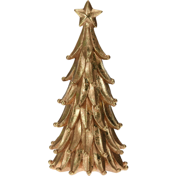 Afbeelding Homestyle Kerstboom Ornament - Kunstkerstboom - 13.2x13.2x28.5 cm Goud door Petsplace.nl