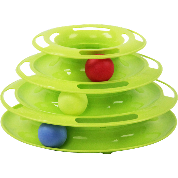 Afbeelding Pawise Track Tower - Kattenspeelgoed - 25x25x12 cm Groen door Petsplace.nl