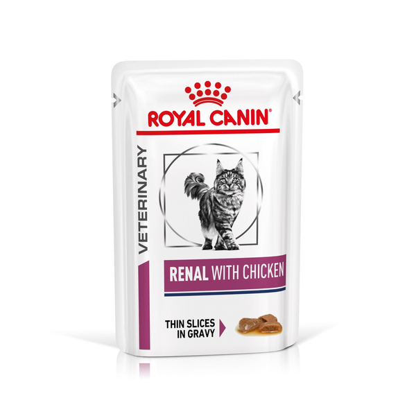 Afbeelding Royal Canin Veterinary Diet Renal Chicken zakjes kattenvoer 12 zakjes door Petsplace.nl
