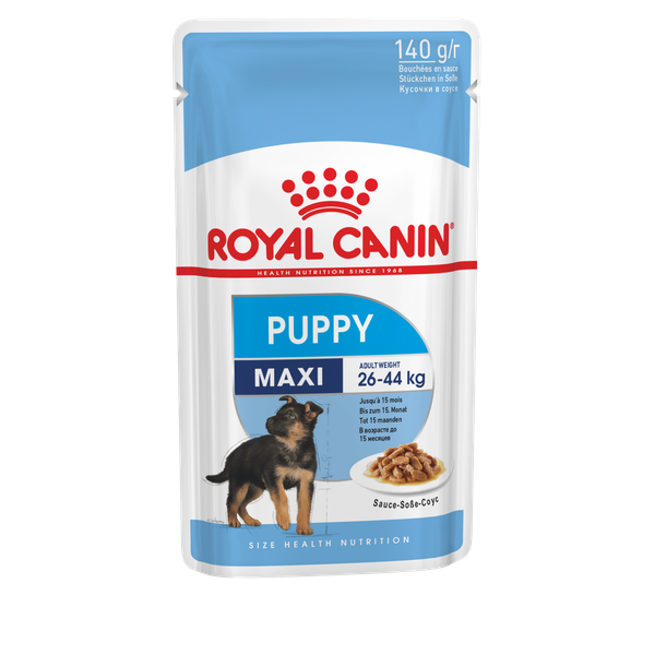 Afbeelding Royal Canin Maxi Puppy natvoer 10 zakjes door Petsplace.nl